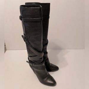 Size 7.5 Knee high leather black boots